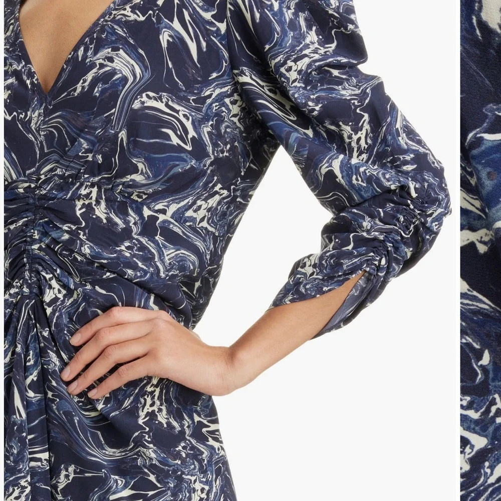 Isabel Marant Blue Marble Print Dress - Picture 4 of 8